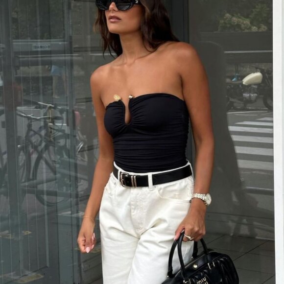 Kookai Beaded Tayla Trim Top - Picture 1 of 4
